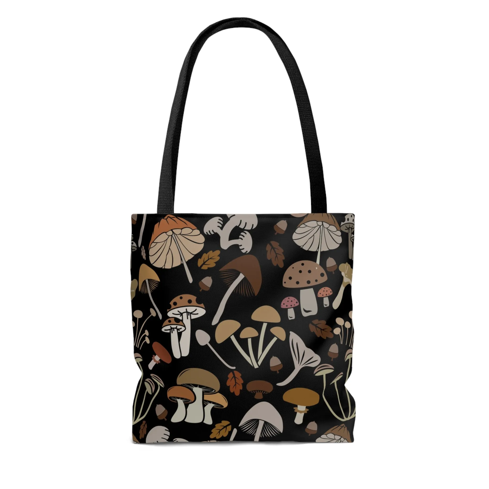 Brown Mushrooms Tote Bag, Dark Academia Bag