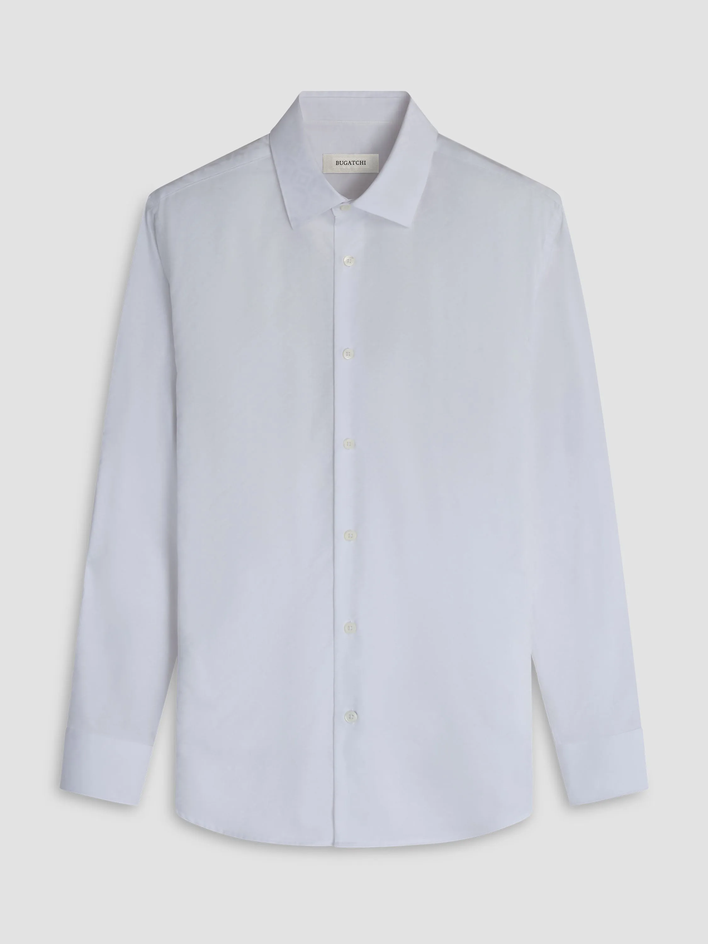 Bugatchi Woven Julian Long Sleeve Shirt - White