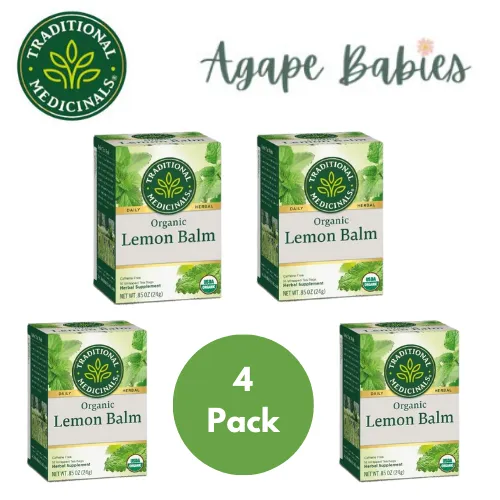 [Bundle Of 4] Traditional Medicinals Organic Lemon Balm, 16 bags Exp: