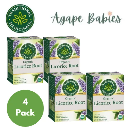 [Bundle Of 4] Traditional Medicinals Organic Licorice Root, 16 bags Exp: