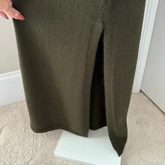 CAARA Wool Angora Maxi Dress in Olive