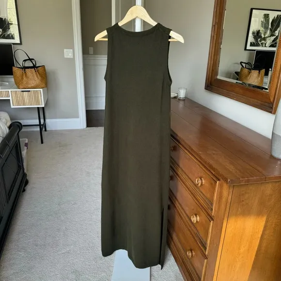 CAARA Wool Angora Maxi Dress in Olive