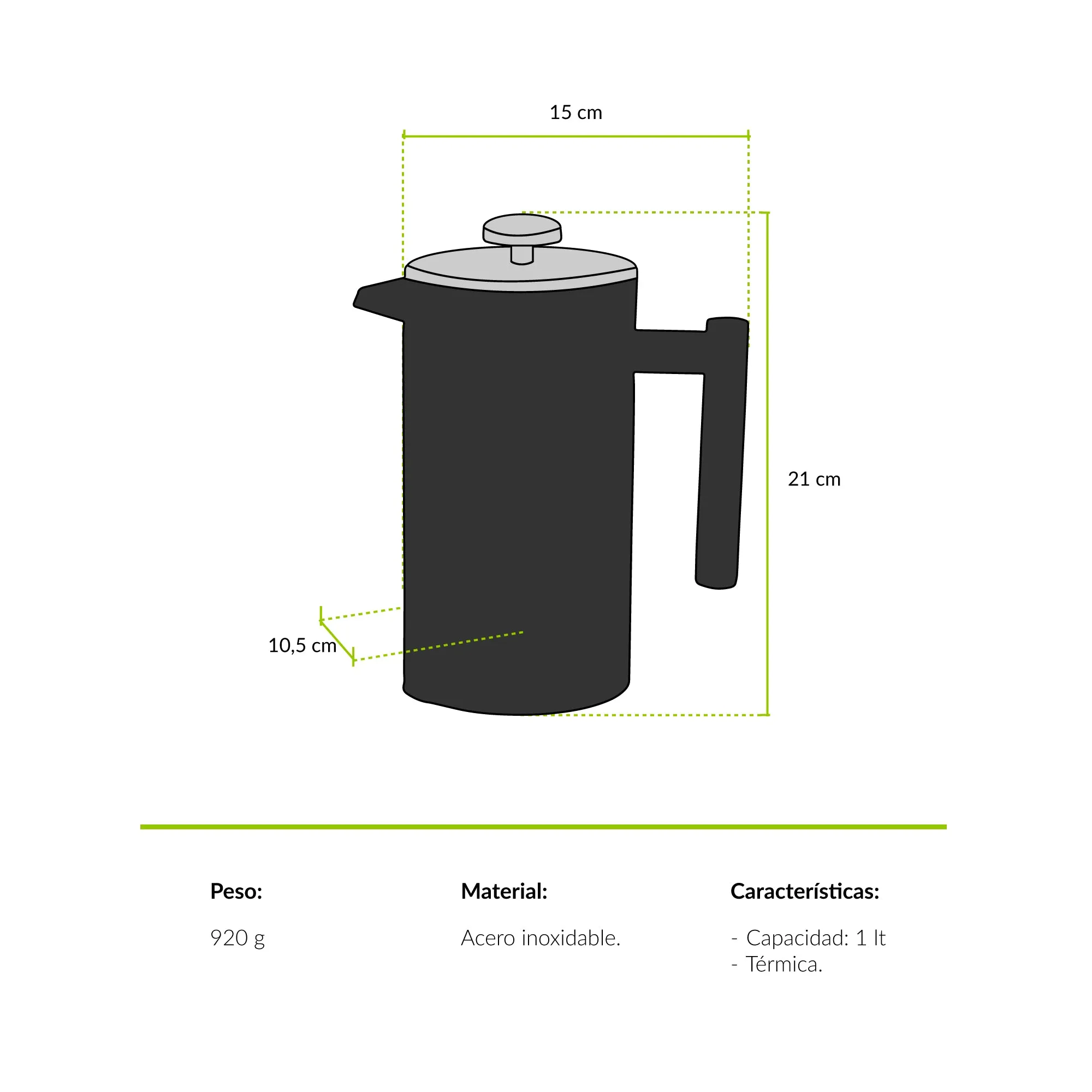 Cafetera térmica Huemul 1 lt Atakama Outdoor