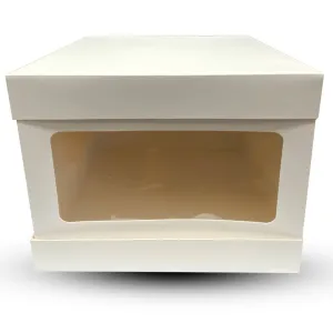 Cake Box - White with Window - 12" x 12" x 10" - 25 Pack