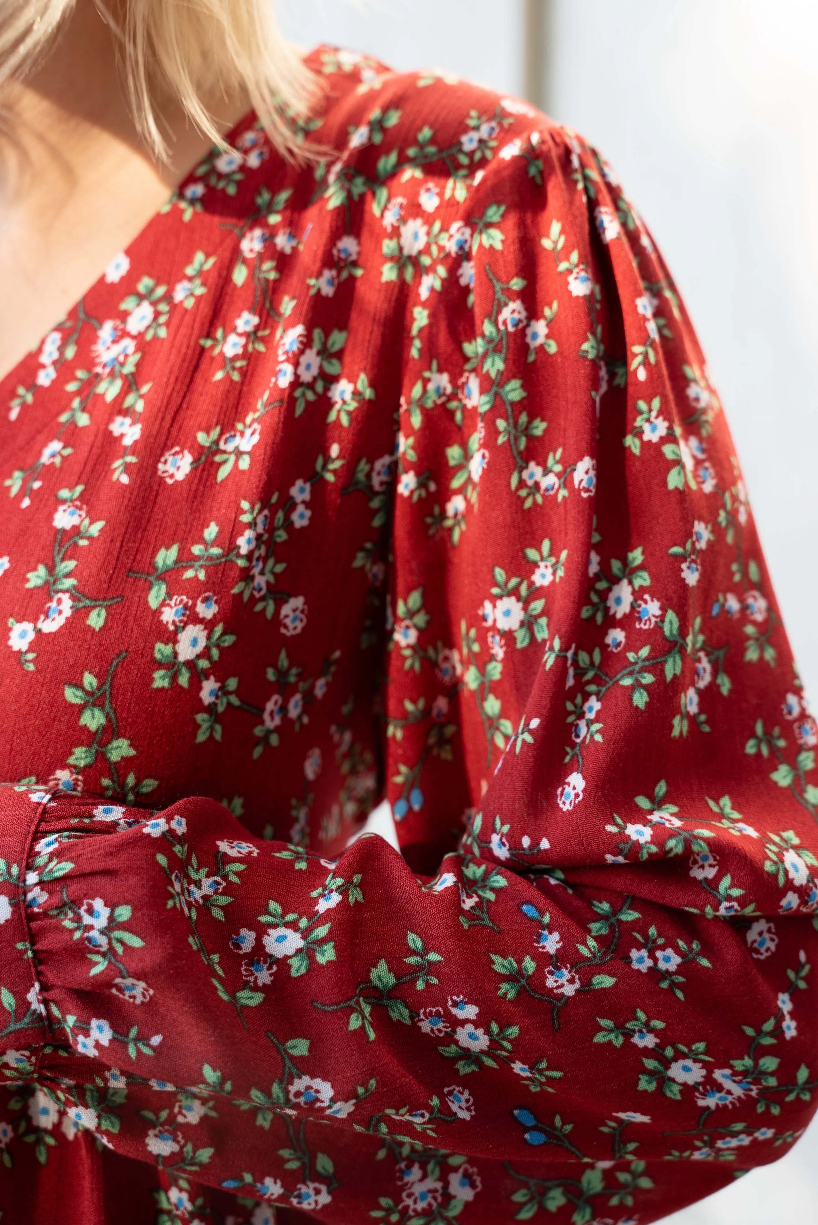 Candy Red Lupine Maxi Dress