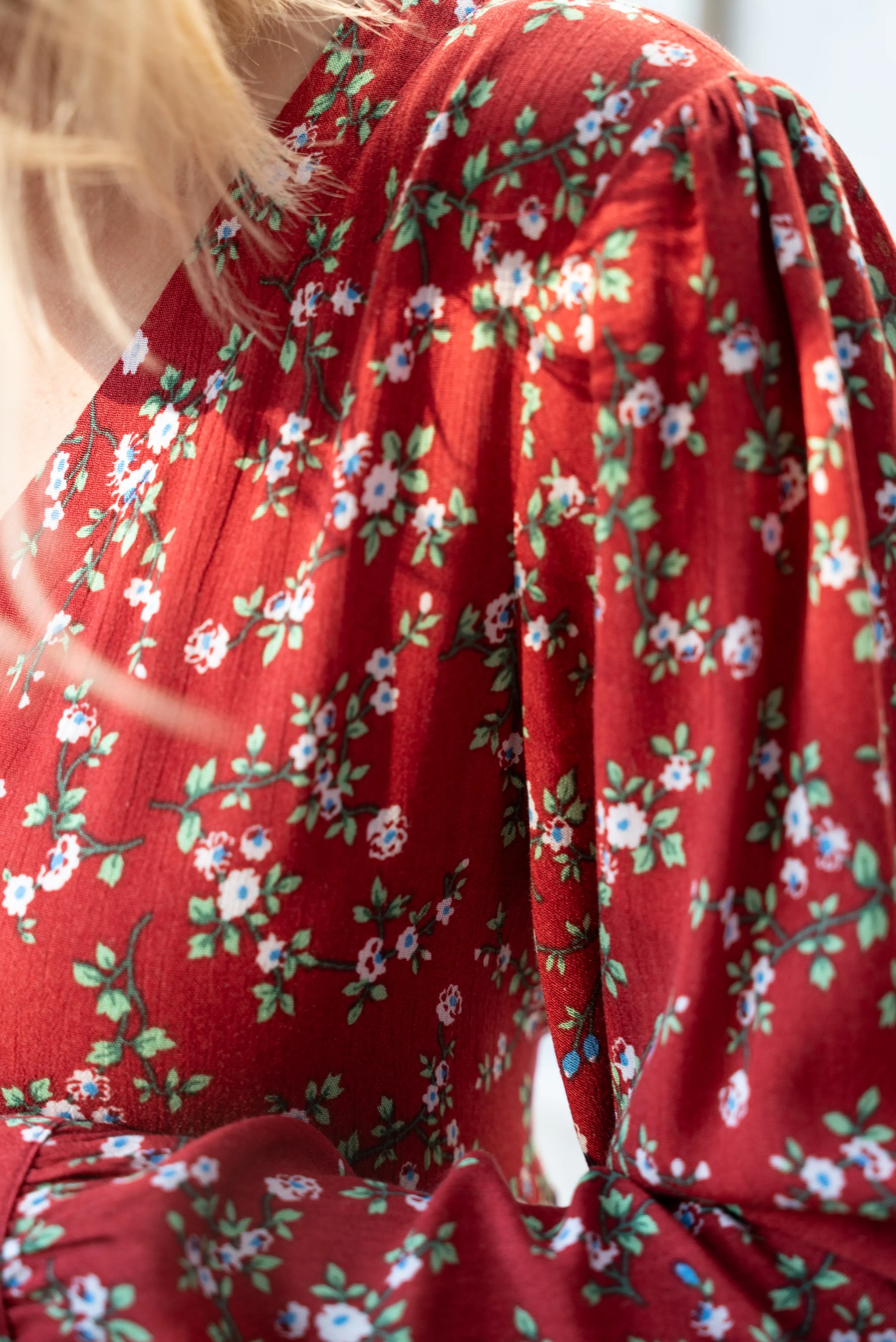 Candy Red Lupine Maxi Dress