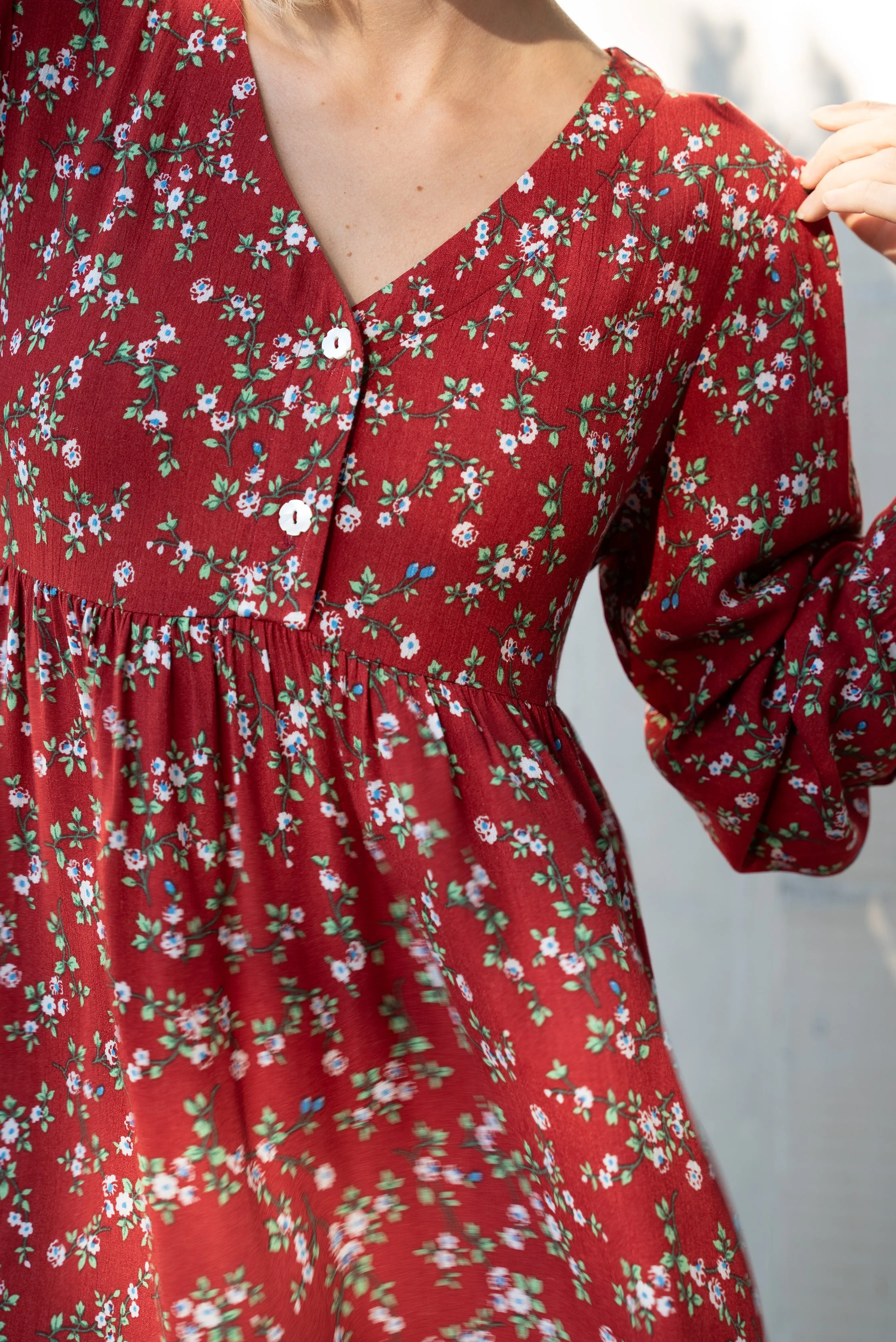 Candy Red Lupine Maxi Dress