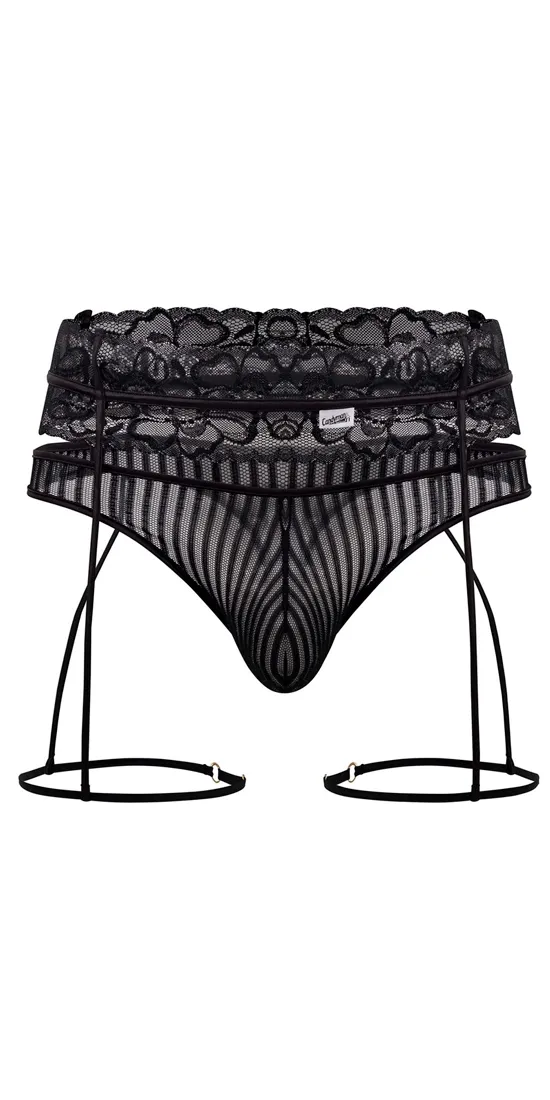 Candyman 99648 Garter Thongs Black