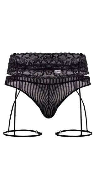 Candyman 99648 Garter Thongs Black