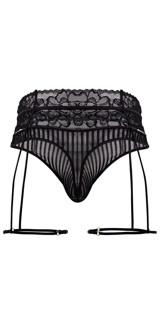 Candyman 99648 Garter Thongs Black