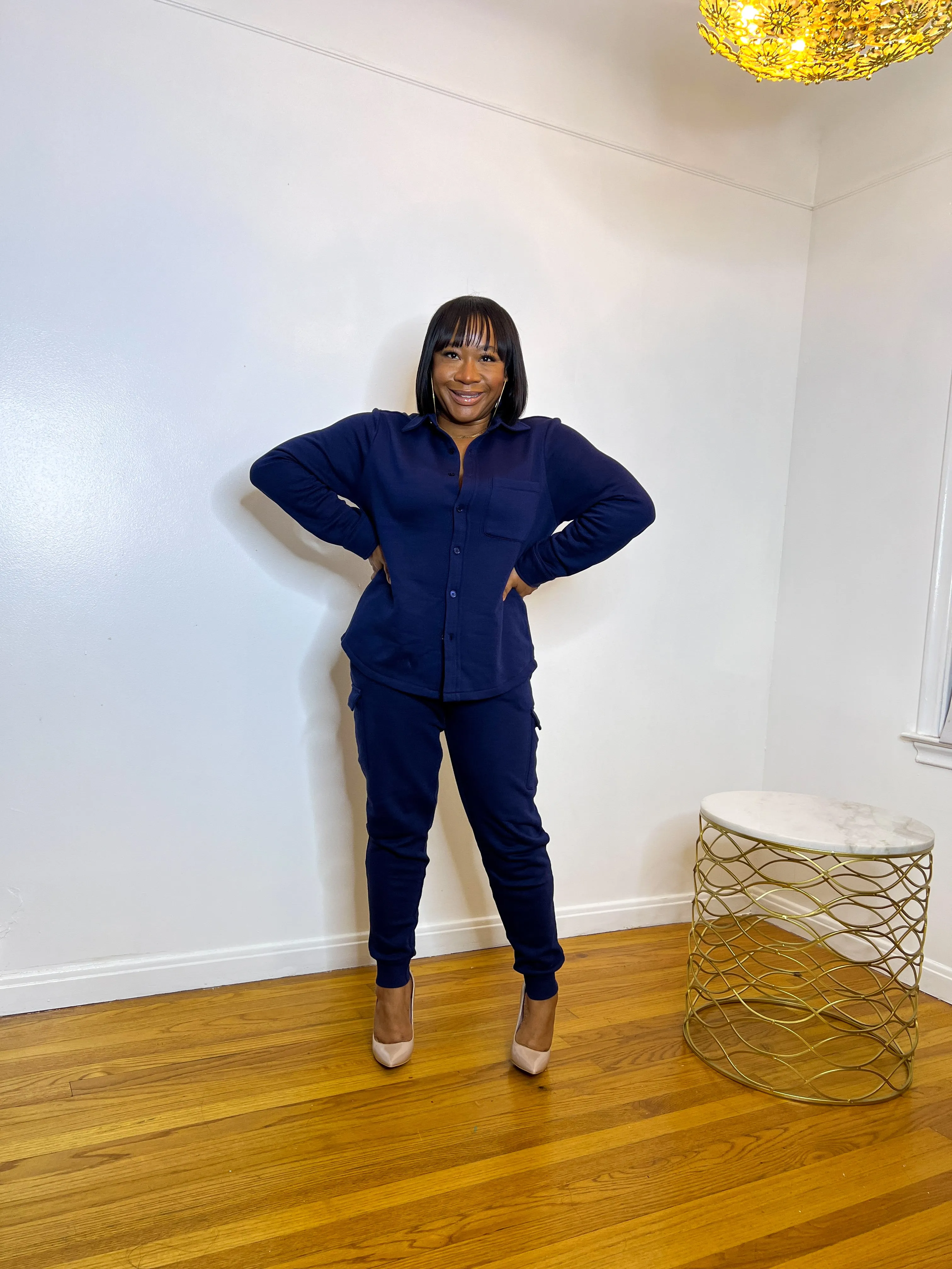 Cargo Jogger Set-Navy