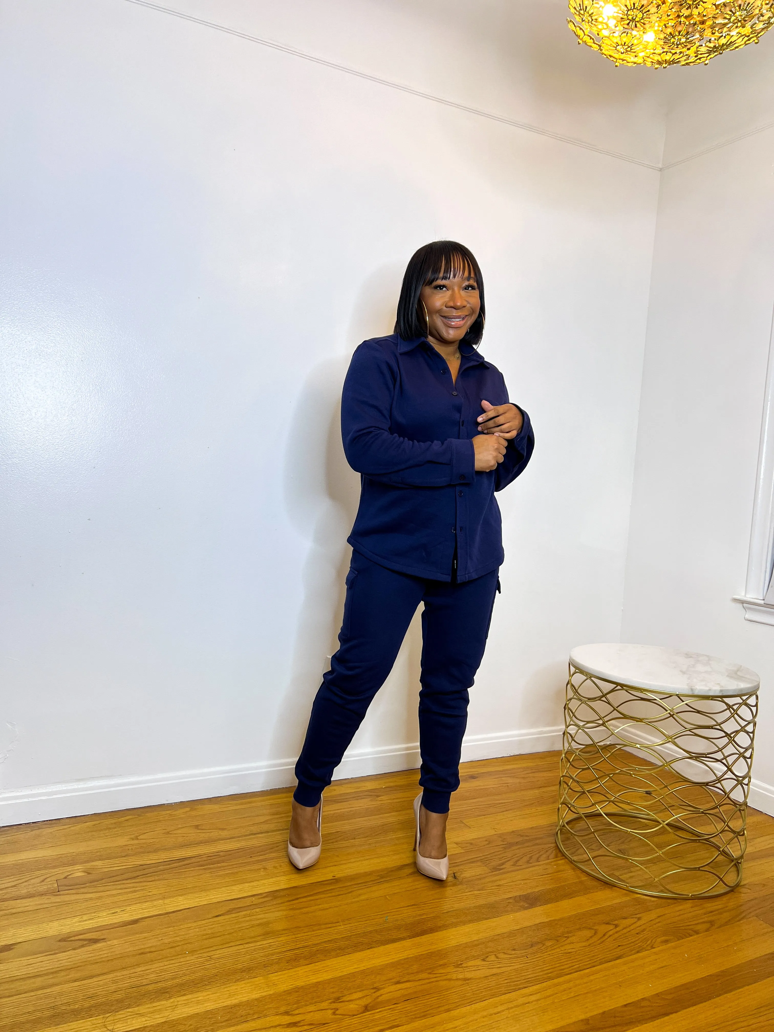 Cargo Jogger Set-Navy