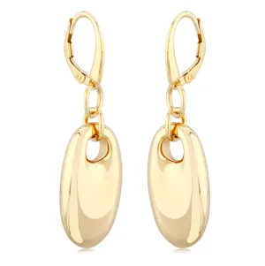 Carla 14k Yellow Gold Oval "Puff" Drop Earrings