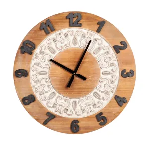 Carved Wood Wall Clock,6cl147