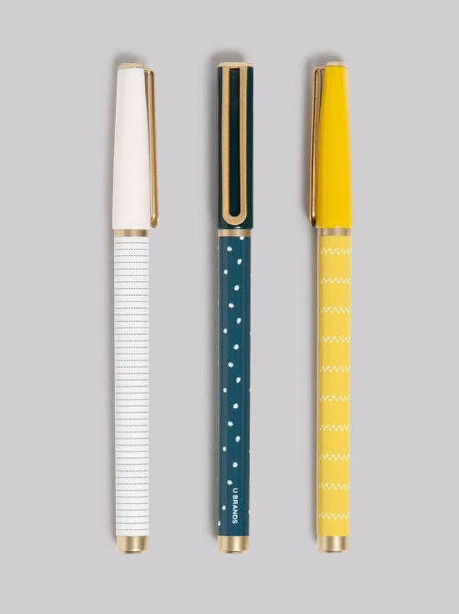 Casual Chic Catalina Felt Tip Pens, Black Ink, Set of 3