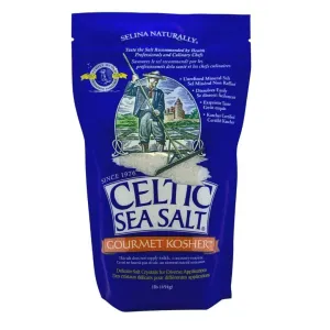 Celtic Sea Salt Gourmet Kosher Salt Resealable Bag 454 Grams