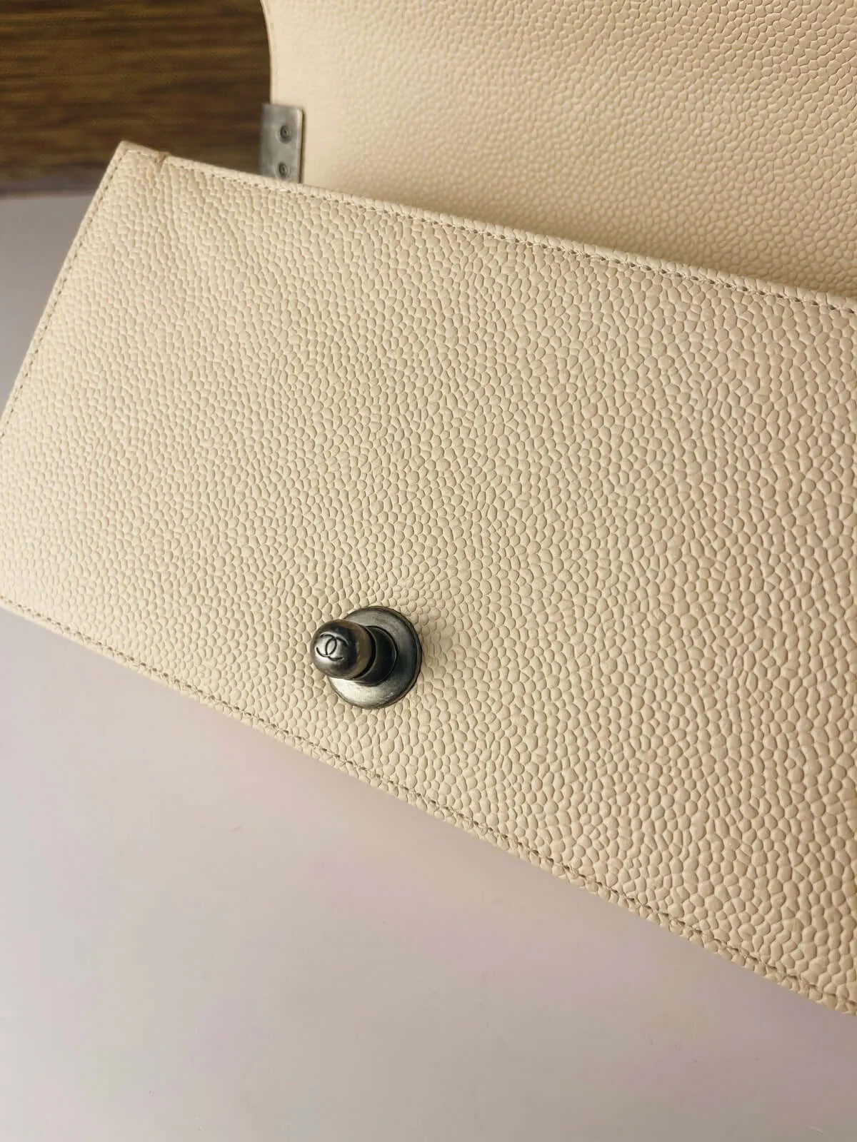 Chanel Boy Flap Bag Chevron Caviar Old