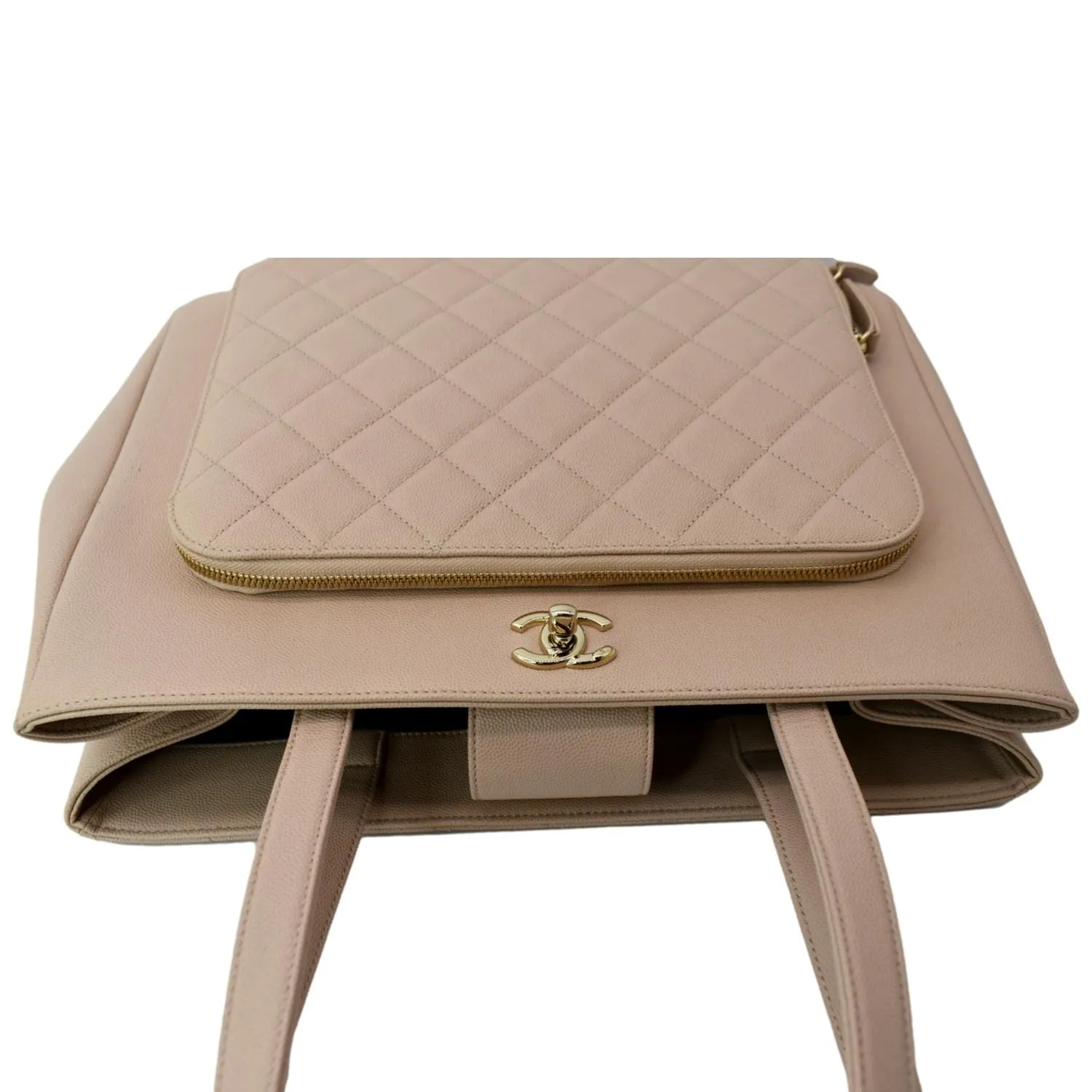 CHANEL Business Affinity Large Leather Shopping Tote Beige  - Hot Deals