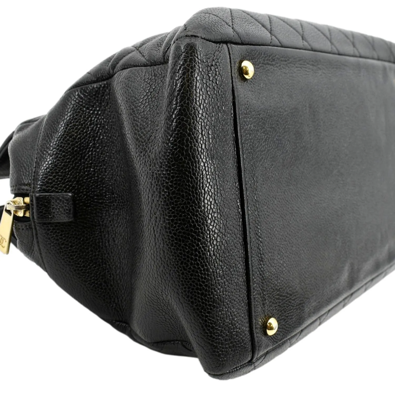 CHANEL Grand Shopping Caviar Leather GST Tote Bag Black