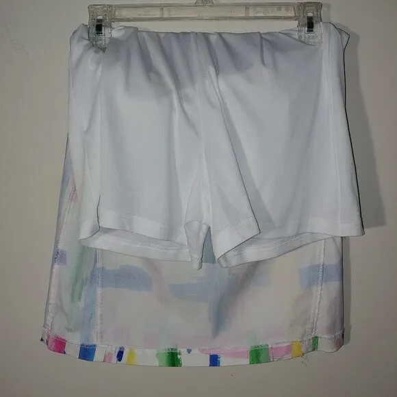 Charlie B Brush Stroke Pattern White Skort/Skirt Size 2