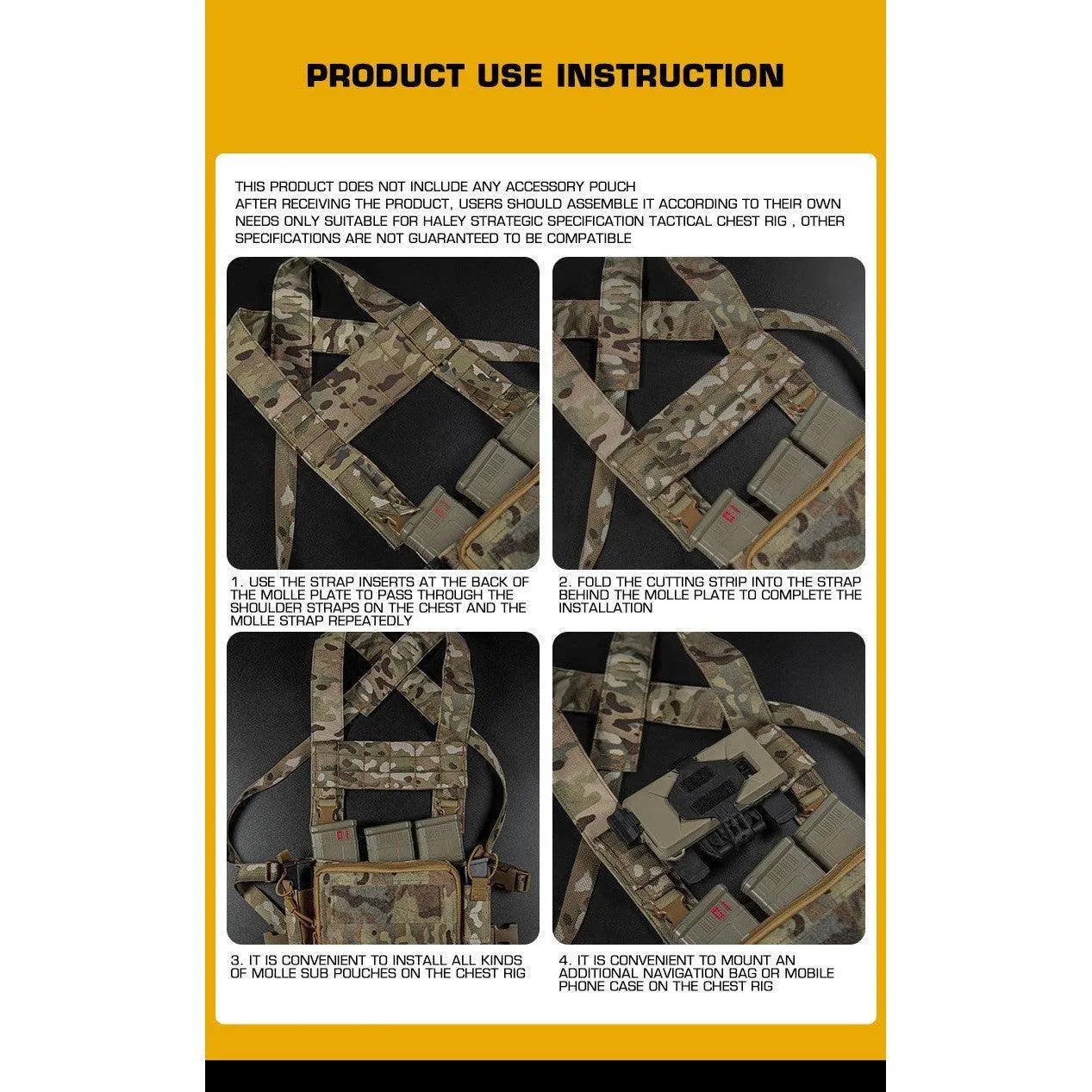 Chest Rig Molle Expansion panel - MC Black