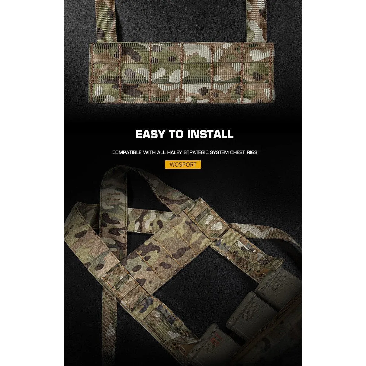 Chest Rig Molle Expansion panel - MC Black
