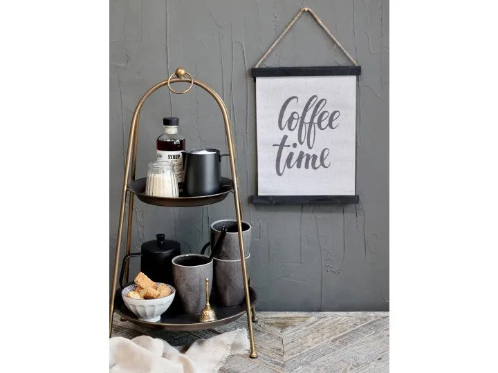 Chic Antique Lærred Coffee Time