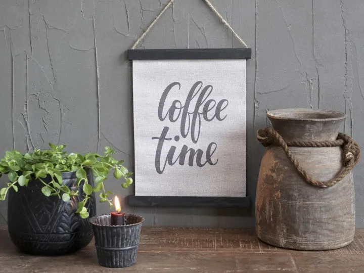 Chic Antique Lærred Coffee Time