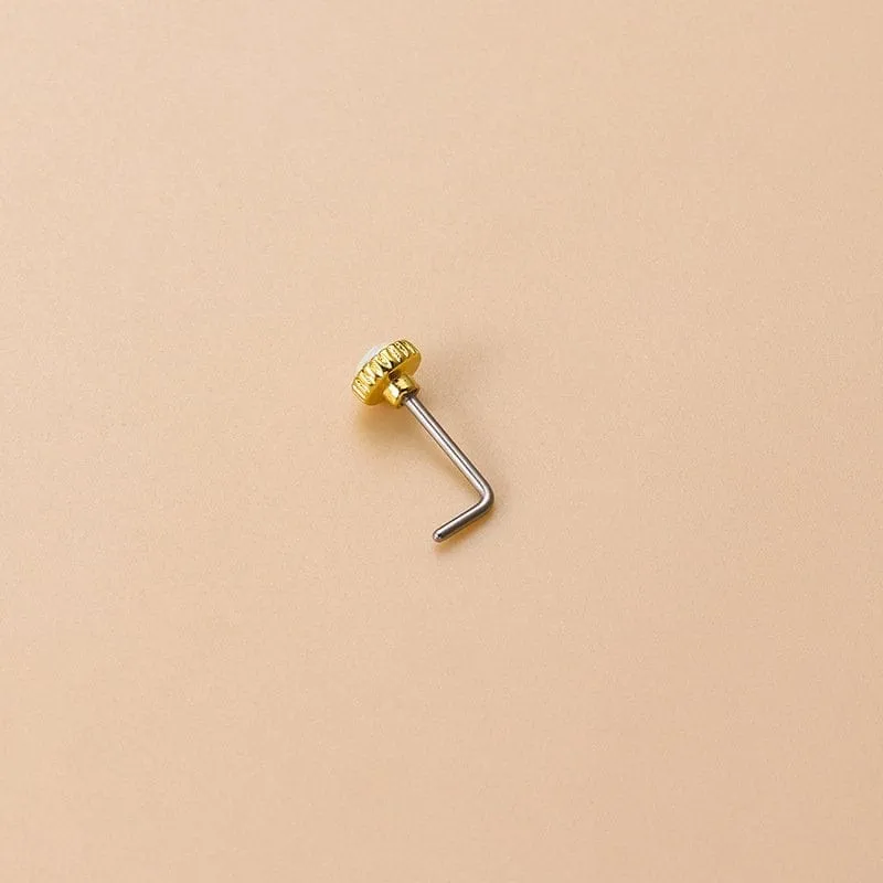 Chic CZ Inlaid Opal Floral Heart Nose Piercing Nose Stud