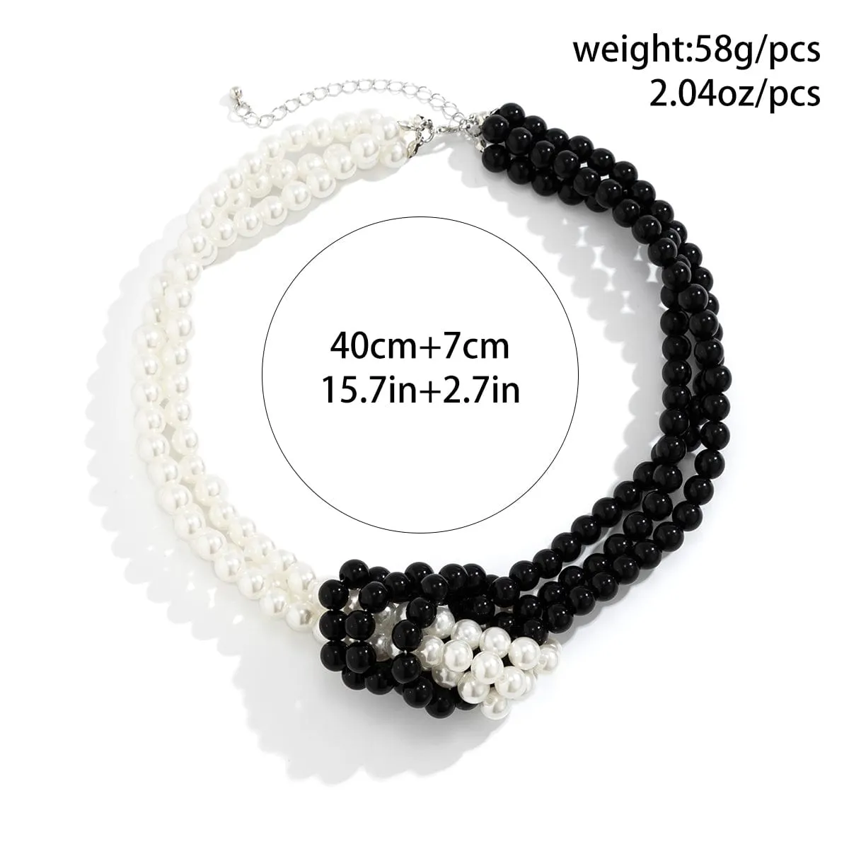 Chic Layered Knotted Pearl Chain Choker Necklace