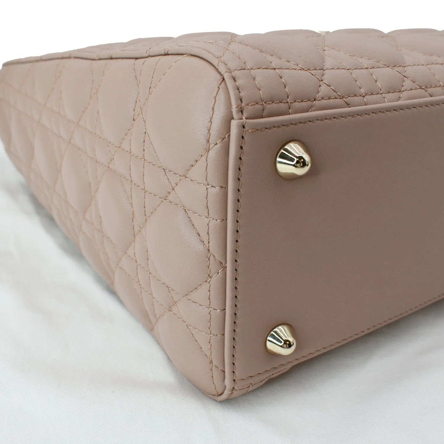 CHRISTIAN DIOR Lady Dior Large Quilted Leather Shoulder Bag Blush