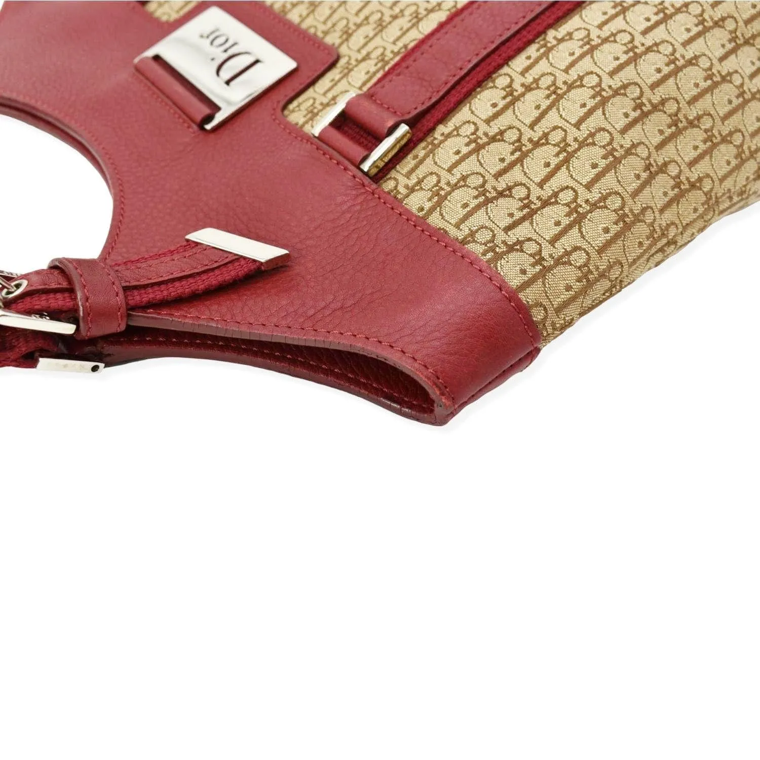 CHRISTIAN DIOR Street Chic Trotter Monogram Canvas Tote Bag Brown