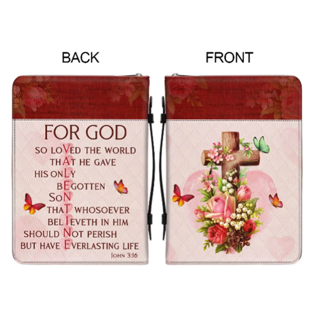 Christianartbag Bible Cover, For God So Loved The World, Personalized Bible Cover, Gifts For Women, Gifts For Men, Christmas Gift, CABBBCV03020823.