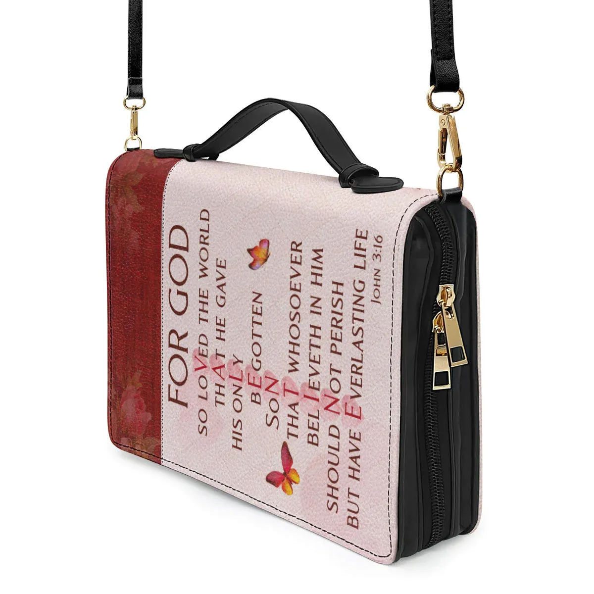 Christianartbag Bible Cover, For God So Loved The World, Personalized Bible Cover, Gifts For Women, Gifts For Men, Christmas Gift, CABBBCV03020823.
