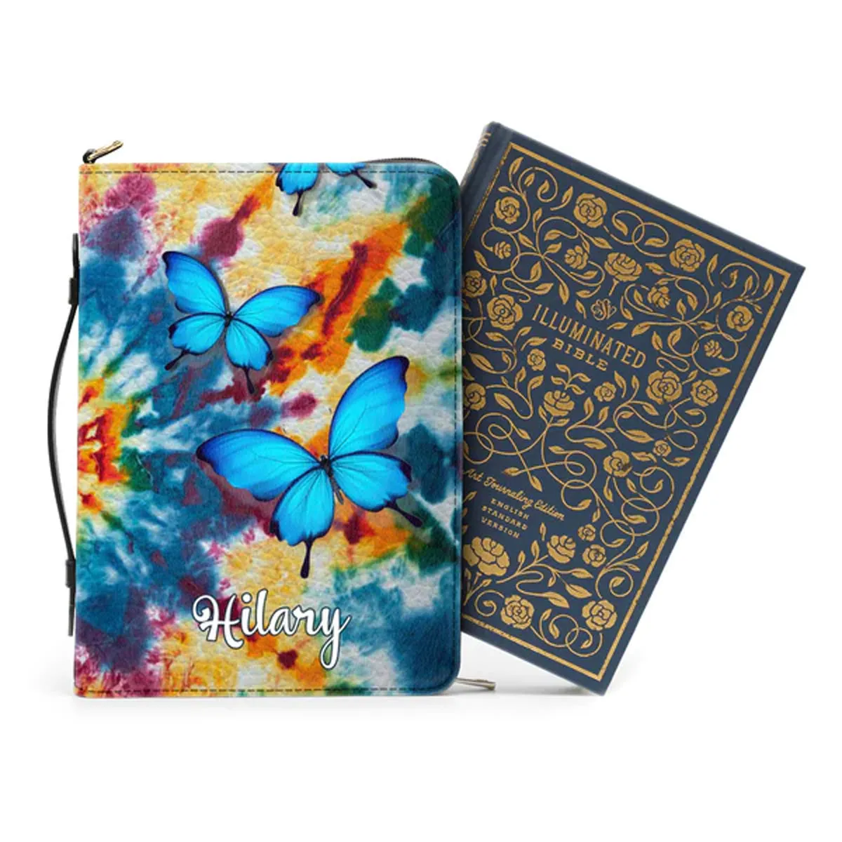Christianartbag Bible Cover - Let Go And Let GOD - Personalized Bible Cover - Butterfly Bible Cover - CABBBCV02010823.
