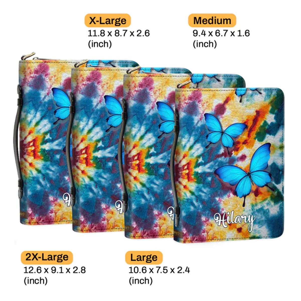Christianartbag Bible Cover - Let Go And Let GOD - Personalized Bible Cover - Butterfly Bible Cover - CABBBCV02010823.