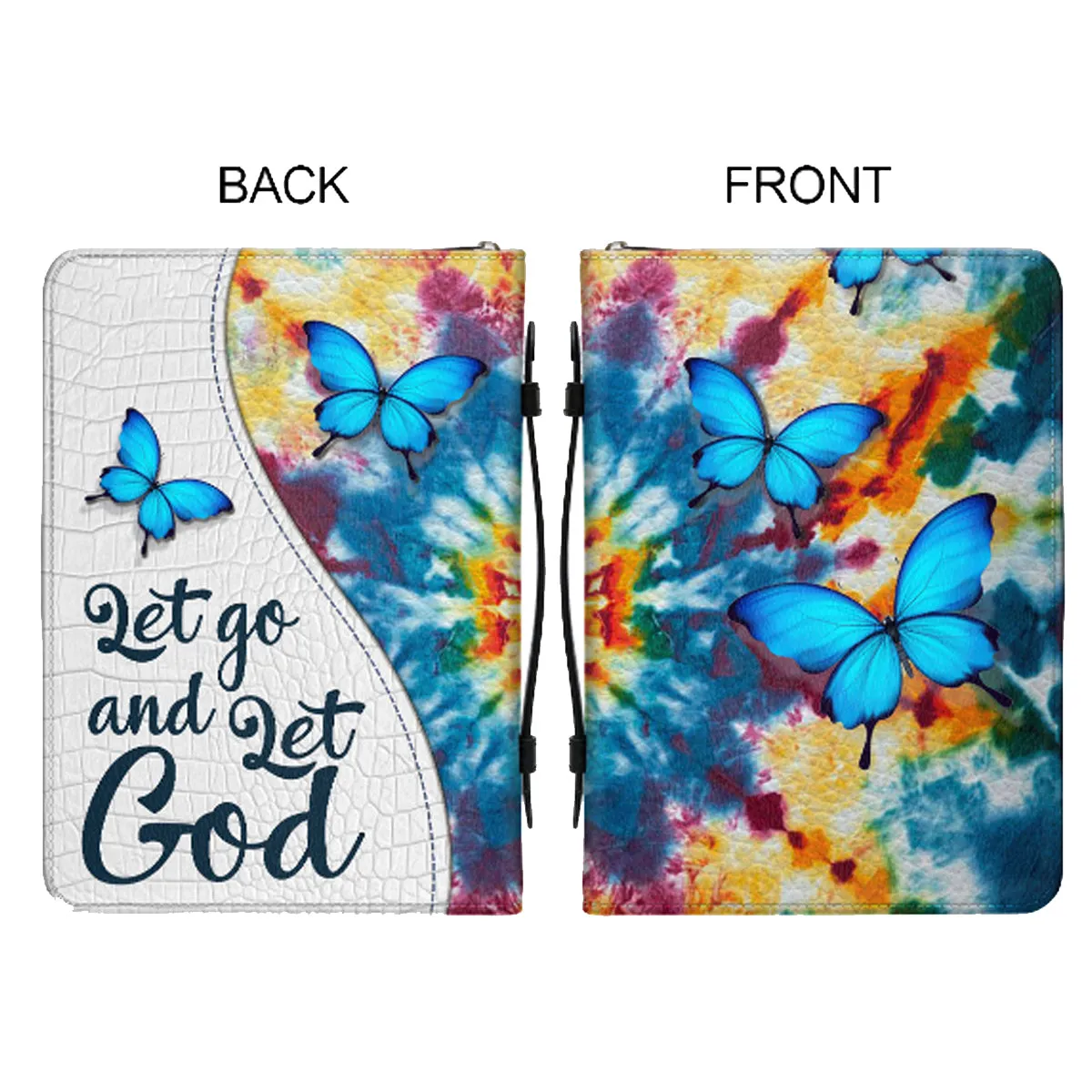 Christianartbag Bible Cover - Let Go And Let GOD - Personalized Bible Cover - Butterfly Bible Cover - CABBBCV02010823.