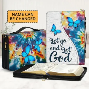 Christianartbag Bible Cover - Let Go And Let GOD - Personalized Bible Cover - Butterfly Bible Cover - CABBBCV02010823.