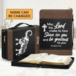 Christianartbag Bible Cover - May The Lord Make His Face Shine On You - Personalized Bible Cover - Elephant Bible Cover - CABBBCV01020823.
