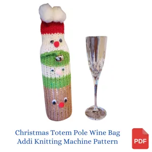 Christmas Totem Pole Wine Bag Addi Pro Pattern - Reindeer, Elf, Santa Claus