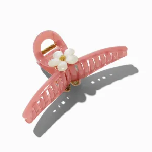 Claire's Flower Rose Metal Hair Claw | White
