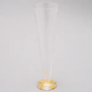 Clear & Gold Champagne Glass