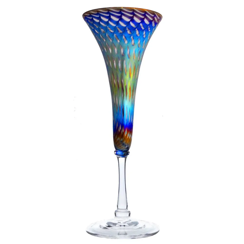 Clear Honeycomb Flute Glass
