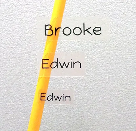 Clear Small Name Stickers