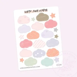 Cloud Shape Planner Stickers