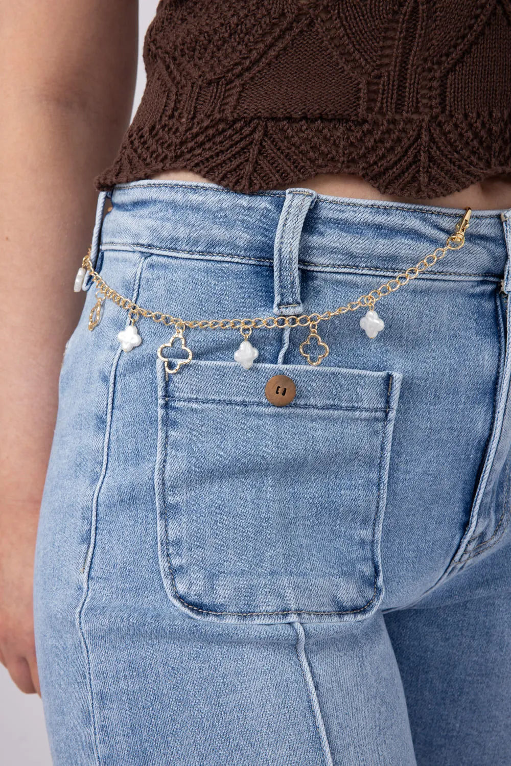 Clover Chain Purse Charm in Gold | JCA045-GDCRM