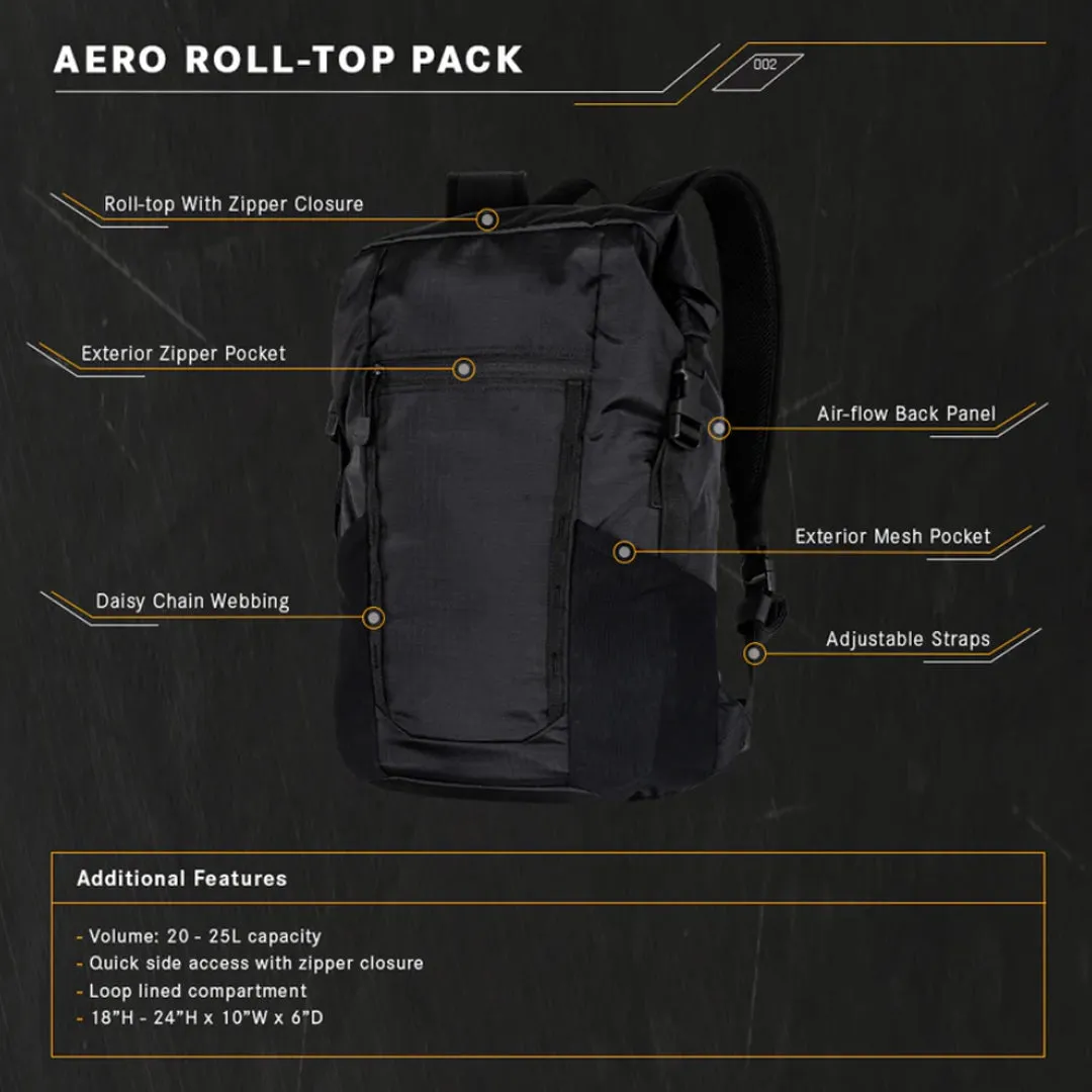 Condor - Black - Aero Roll-Top Backpack (25L)