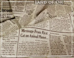 Cotton Linen Vintage Newspaper Fabric Natural Color per Yard 4475-294