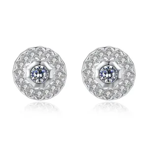 Crystal & Cubic Zirconia Round Stud Earrings