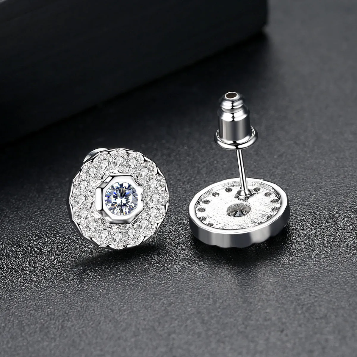 Crystal & Cubic Zirconia Round Stud Earrings